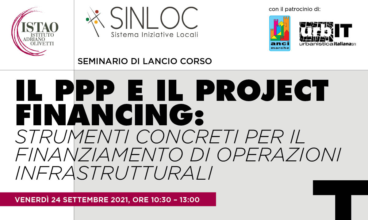 EVENTO ISTAO-SINLOC: PARTENARIATO PUBBLICO-PRIVATO, WEBINAR 24 SETTEMBRE 2021