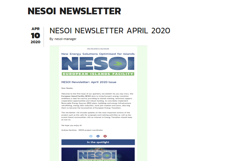NESOI – È online la Newsletter di Aprile 2020